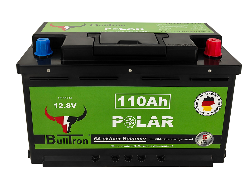 BULLTRON 110Ah Polar LiFePO4 12.8V Akku mit Smart BMS, Bluetooth App und Heizung