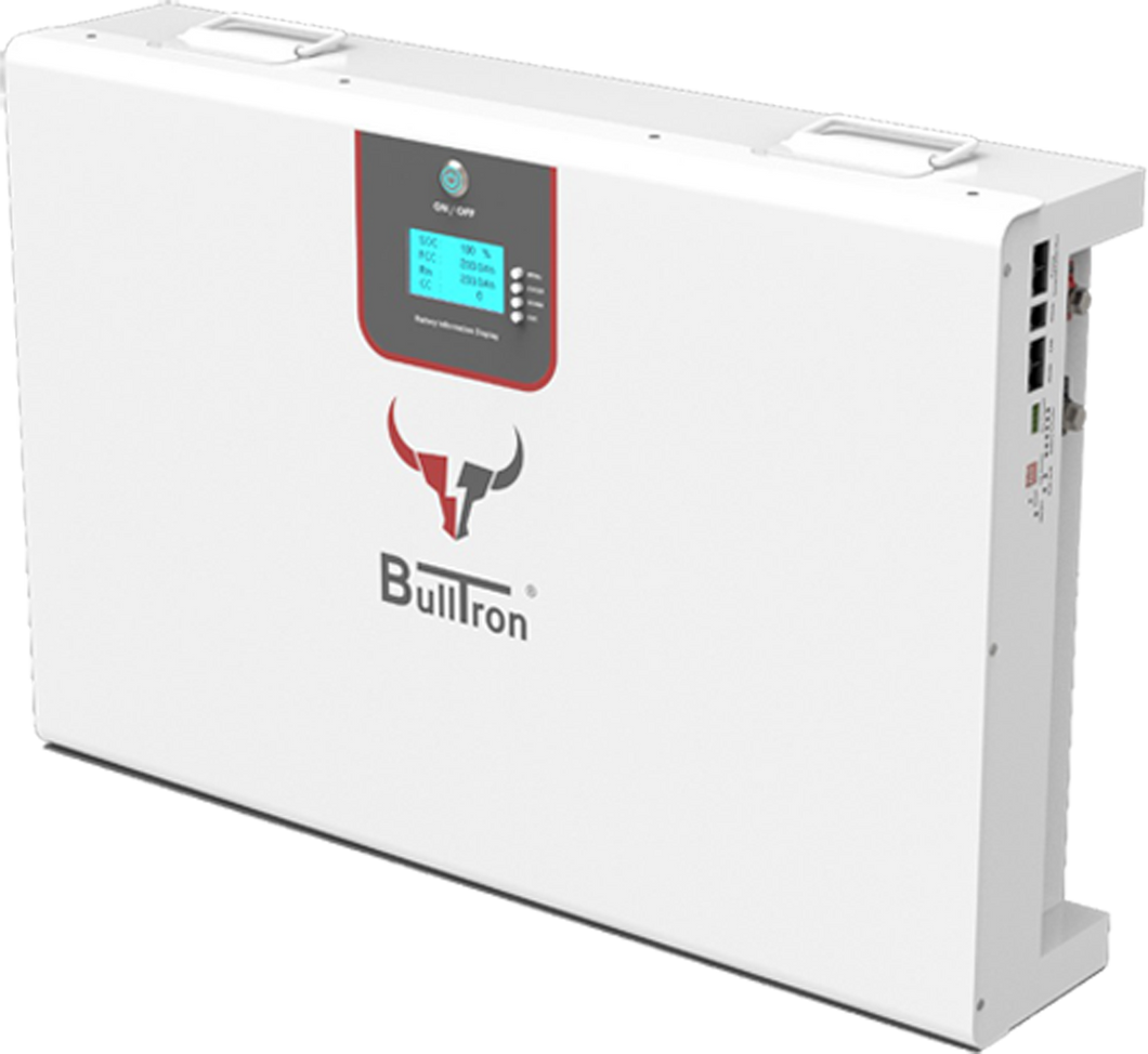 BULLTRON 10.2KWh LiFePO4 51.2V Solarspeicher horizontal mit 200A BMS, Display, CAN-Bus und RS485